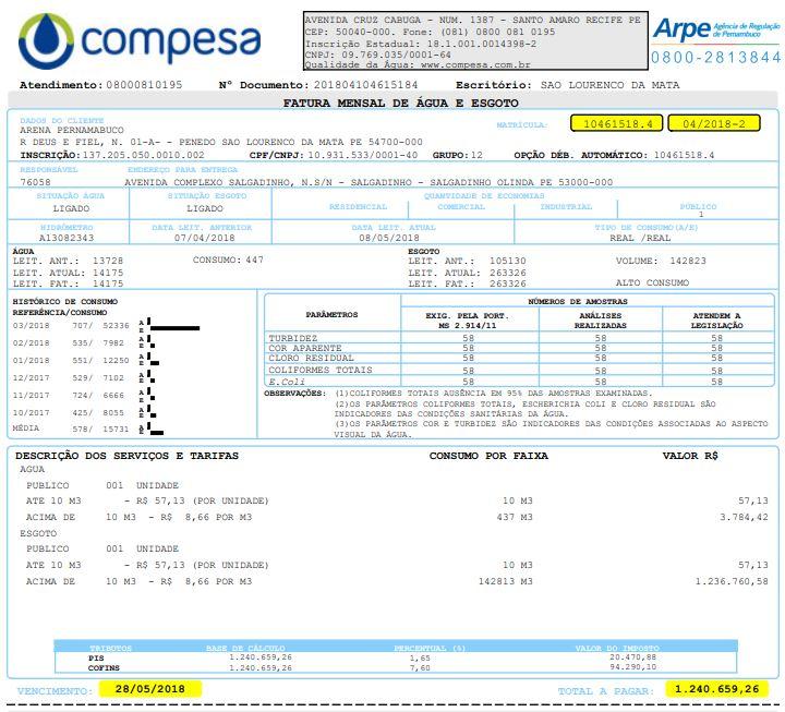 emitir a 2 via Compesa - fatura