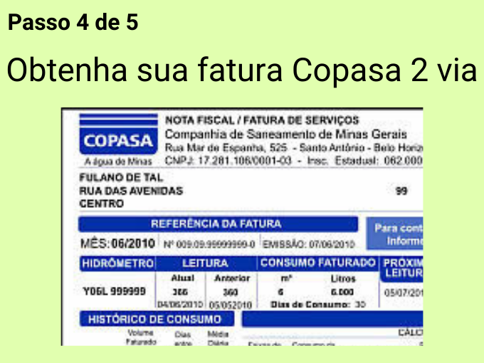 Passo 4 de 5 para emitir Copasa 2 via