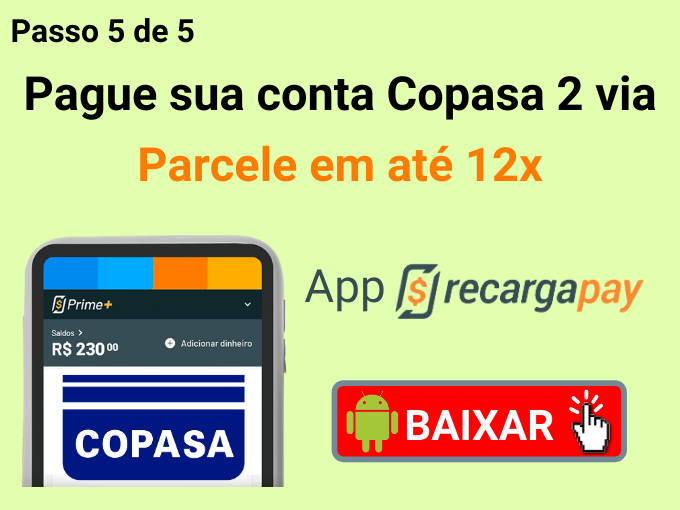 Passo 5 de 5 para emitir Copasa 2 via