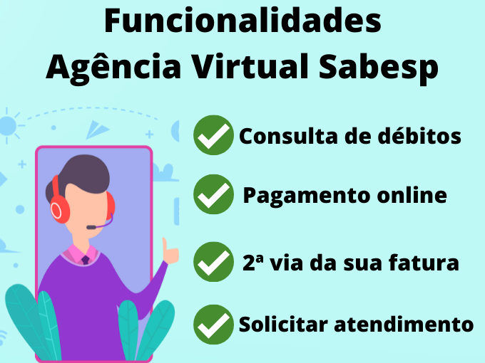 Quais são as funcionalidades da agência virtual Sabesp